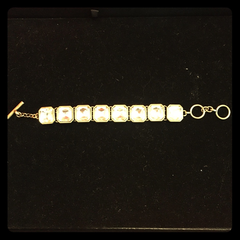 Retro Glam Square-Cut Crystal Bracelet